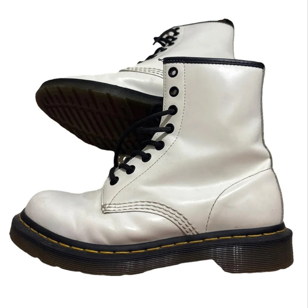 Dr. Martens White Lace Up Boots